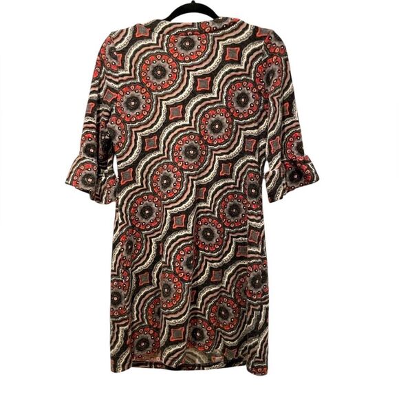 Anthropologie Aryeh 3/4 Bell Sleeve‎ Knit Sheath Dress Black/Red Size Large - Picture 3 of 6